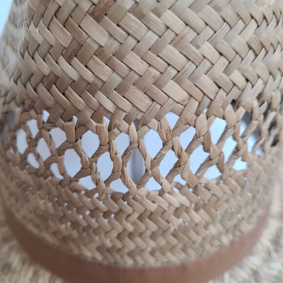 Broner Men's Vented Outback Straw Hat Size Large Zigzag Weave 100% Natural Fiber - Picture 8 of 10